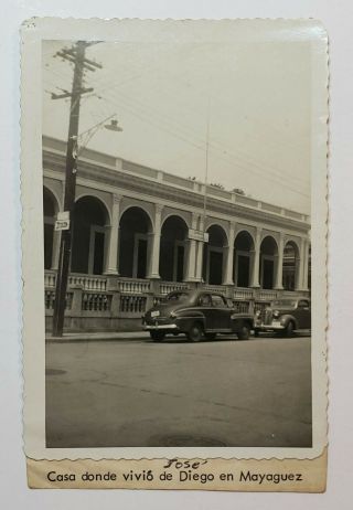 Vintage Photo / Jose De Diego House / Mayaguez Puerto Rico / 1952