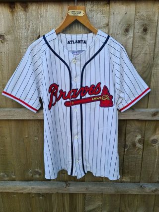 Vintage Retro Starter Atlanta Braves Mlb Jersey Shirt Large