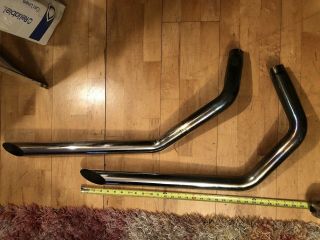 Harley Ironhead Sportster Drag Pipes Exhaust System Vintage 1960 - 1983