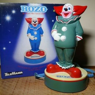 Vintage 1988 Bozo The Clown Phone Rings With Laughter And Led Nose Telemania