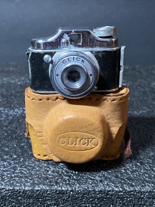 Vintage Miniature Click Camera With Leather Case And Film