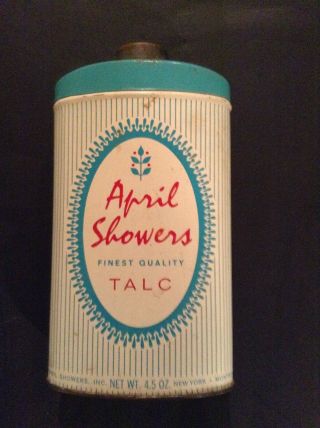 Vintage April Showers Talc Deodorant Tin