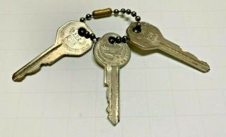 3 Vintage Gm Car Keys Briggs And Stratton Knock Out 8944 9502