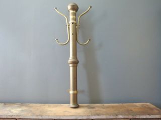 Vintage Brass Wall - Mount Coat Rack Hat Hooks Upper Deck Ltd Double Hooks As - Is