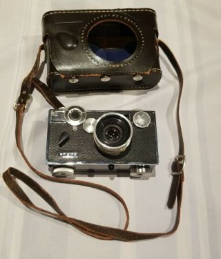 Vntg Argus C3 35mm Film Camera Range Finder 50mm F=3.  5 Coated Cintar Leathercase