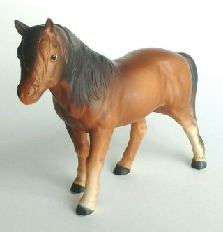 Vtg 1960s Brown & Black 4 " Shetland Pony Horse Ceramic Figurine Enesco Shafford?