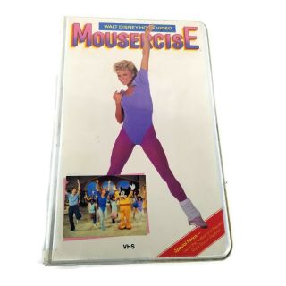 Walt Disney Home Video Mousercise Vintage Clamshell Vhs Tape 1980s Exercise Kids