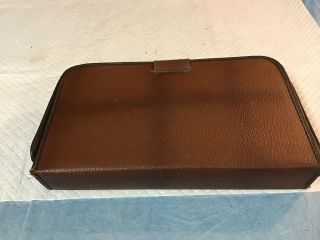 Vintage Mens Grooming Set Travel Case Leather Made In USA 2
