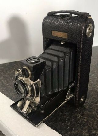 Vintage Antique Early 1900s Ansco No.  1a Junior Folding Camera W/ Storage Case