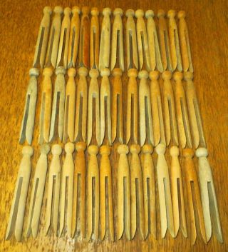 42 Vintage Traditional Dolly Pegs Clothes Laundry Washing Line Crafting 11cms
