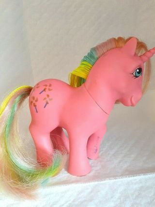 Rare My Little Pony Vintage Unicorn Mail Order Rainbow Ponies Pinwheel Toy G1
