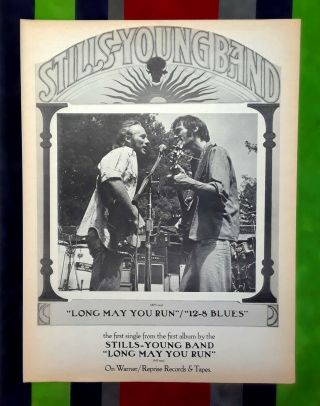 Stills - Young Band Rare Vintage 1976 Trade Ad Promo Poster Long May You Run Csny