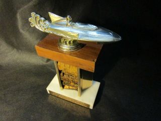 Vintage Speed Boat Racing Trophy - Heavy Solid Cast Metal Topper & Base