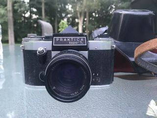 Vintage Pentacon Praktica Tl Film Camera Body And Lens W/case