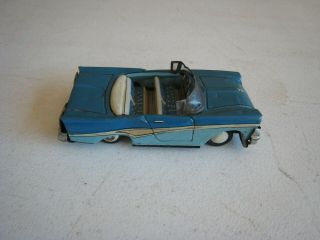 Vintage Japan Blue Convertible Car Tin Litho 5.  75 " Long Friction D29