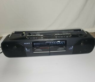 Sony Cfs - W303 Radio Cassette Boombox Dubbing Recorder Tape Player Vintage 1989