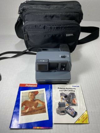 Vintage Polaroid Impulse 600 Plus Instant Film Camera With Manuals & Carry Bag
