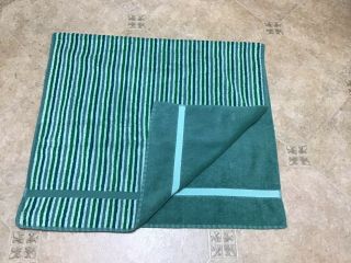 Vtg Fieldcrest Bath Towel 100 Cotton Terry Cloth Striped Solid 46”x 25” Rare
