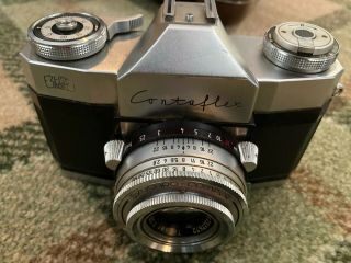 Zeiss Ikon Contaflex 35mm Film Slr Camera - W/tessar 50mm F2.  8 Lens,  Leather Case
