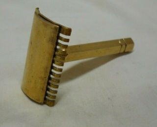 Vintage Brass 3 Piece Double Edge Open Comb Safety Razor 3