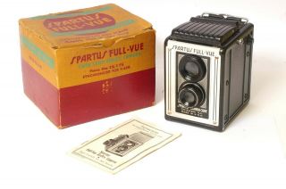 Ss083 Spartus Full - Vue 120 Roll Film Tlr Camera,  Box & Book Gorgeous Display