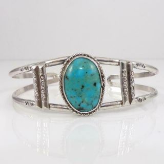 Vtg Native American Sterling Silver Blue Turquoise Cuff Bracelet Lfk2