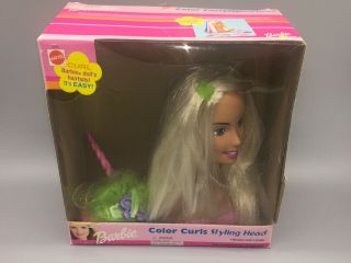 Barbie Color Curls Styling Head (2001) 88836,  Restyle Her Hair For Hours Of Fun