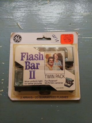 Ge Flash Bar Ii Twin Pack For Polaroid Sx - 70 Film Cameras Nos 20 Flashes 2 Vntg