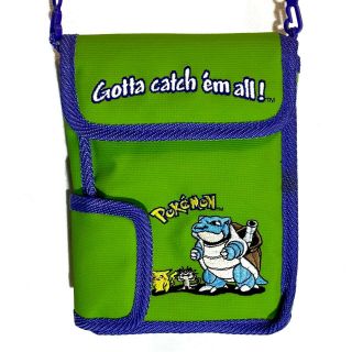 Pokemon Blastoise Pikachu Meowth Nintendo Gameboy Carrying Case Bag Vtg