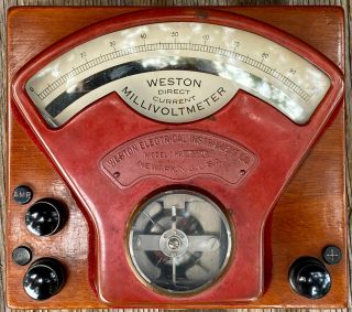 Early Vintage 1901 Weston Model 1 Direct Current Millivoltmeter