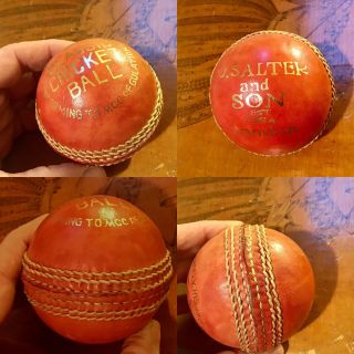 Vintage Hand Made Leather Cricket Ball Js Alter & Son London