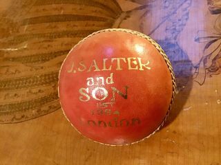 Vintage Hand Made Leather Cricket Ball JS ALTER & SON LONDON 3