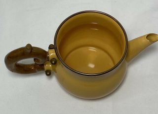 Vintage Victoria and Richard MacKenzie Childs Yellow Enamelware Mini Teapot 3