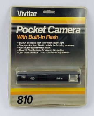 Vintage Deadstock Vivitar Pocket Camera With Built - In Flash 810 24mm
