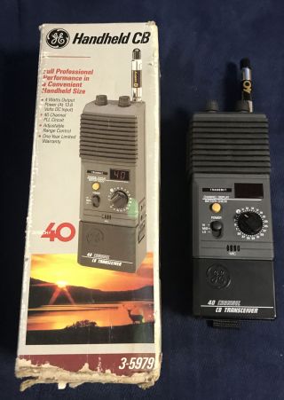 (a4) Euc Vintage Large Ge 3 - 5979 Handheld 40 Channel Cb Transceiver Radio