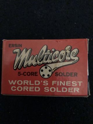Vintage Ersin Multicore 60/40 5 Core Solder 20 S.  W.  G.  Tv,  Radio 1 Lb.  91 Mm