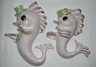Vintage Mid Century Arnels Ceramic Wall Fish Plaques