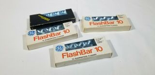4 Vintage Flash Bars - 10 Flashes Each,  Ge,  Sylvania