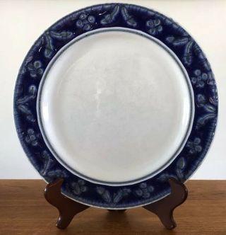 Vintage Savoir Vivre Chantilly Blue 11” Dinner Plate,  Cobalt Leaf,  Replacement