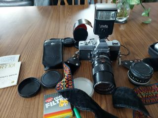 Minolta Srt 101 Slr 35mm Camera W/ 55mm And A Tela - Converter.