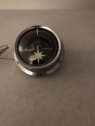 Vintage Airguide Model 4787 Illuminated Marine Compass Vertical Dashboard Mount