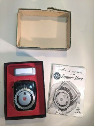 General Electric PR - 1 exposure meter c1948,  light meter with booklet 3