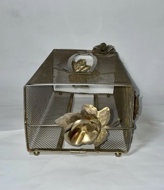 Vintage Brass Filigree Rectangle Tissue Kleenex Box Cover ORNATE Rose 3