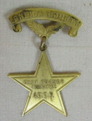 Rare Vintage Oneida County Ioof Order Odd Fellows Past Grands Assoc Medal Badge