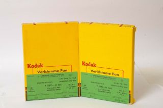 F90343 Two 1959/60 Vintage Kodak Verichrome Pan 4x5 Film Packs