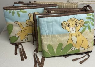 Vtg Lion King Simba Nursery Crib Bedding Bumper Pad Set 4 Piece