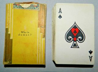Vintage Brown And Bigelow Who Is Dumas Remembrance Bridge Size Playing Cards