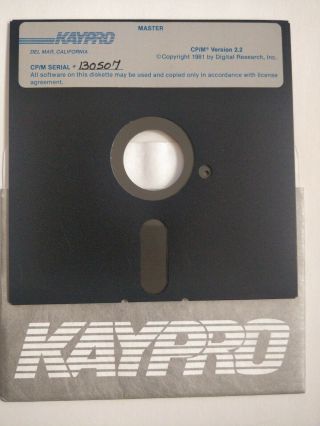Vintage 1981 KAYPRO CP/M Version 2.  2 MASTER & DISKETTE 5.  25” Floppy Disk 2