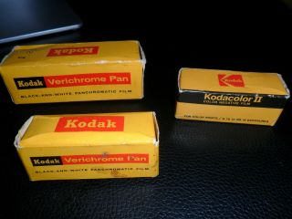 3 Vintage Rolls Of Kodak Camera Film 122 & 120