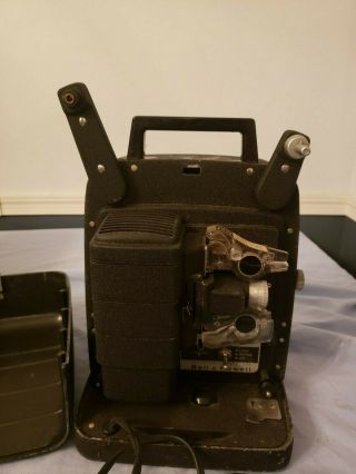 Black Bell & Howell Model 256 8mm Movie Projector Powers Up But No Bulb